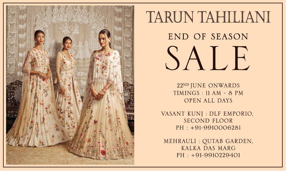 40 to 70 % off Sale at the Tarun Tahiliani boutique, DLF Emporio