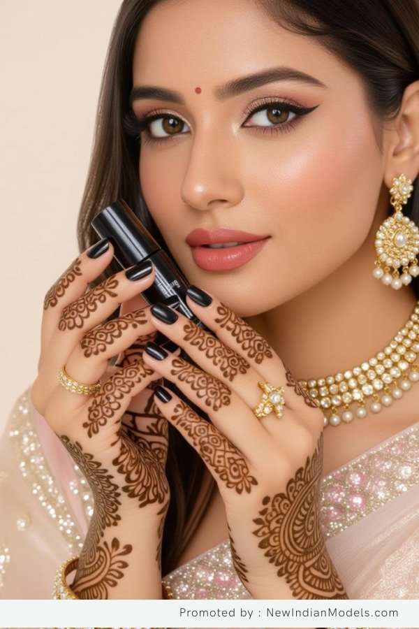 Indian model black nail polish
